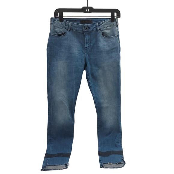 Scotch & Soda La Parisienne Skinny Jeans Sz 28 Raw Hem Blue Wash - Picture 1 of 4